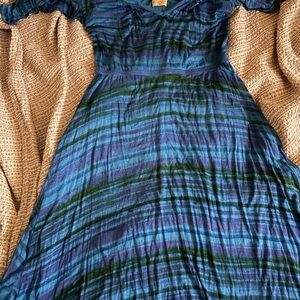 Plenty by Tracy Reese Blue and Green Striped Dress
